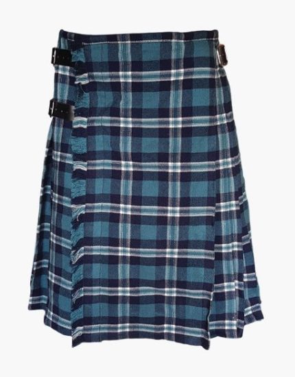 Traditional St. Andrews Tartan Kilt in Blue and Navy Plaid