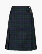 Women’s Black Watch Full-Length Tartan Kilt with Buckle Straps