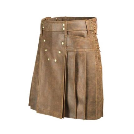 Brown Leather Utility Kilt
