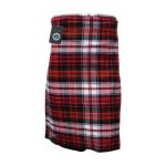 Men Scottish Red, Black and White 8 Yard Tartan Kilt