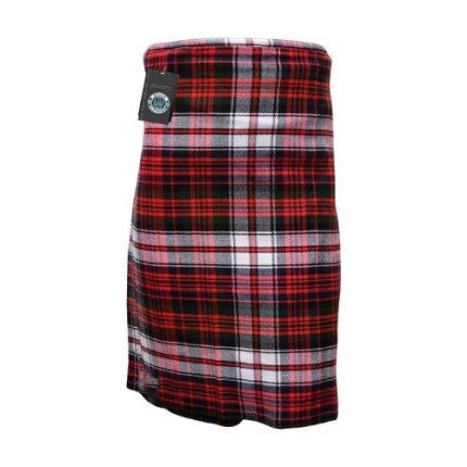 Men Scottish Red, Black and White 8 Yard Tartan Kilt