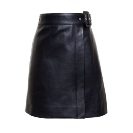 Women’s Black Leather Kilt