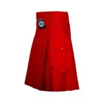 Men's Red Utility Kilt – Bold, Functional, and Stylish - Image 3
