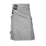 Men's Grey Utility Kilt with Adjustable Straps – Practical, Stylish, and Comfortable