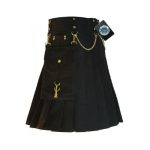 Men’s Black Utility Kilt with Chain Accents – Bold, Stylish, and Functional - Image 3