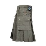 Men’s Olive Green Utility Kilt with Double Buckles - Image 3