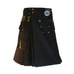 Men’s Black Utility Kilt with Chain Accents – Bold, Stylish, and Functional - Image 2