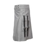 Men's Grey Utility Kilt with Adjustable Straps - Image 2