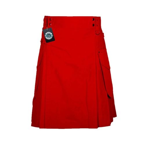 Men's Red Utility Kilt – Bold, Functional, and Stylish