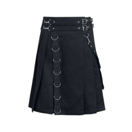 Modern Black Punk Kilt Gothic