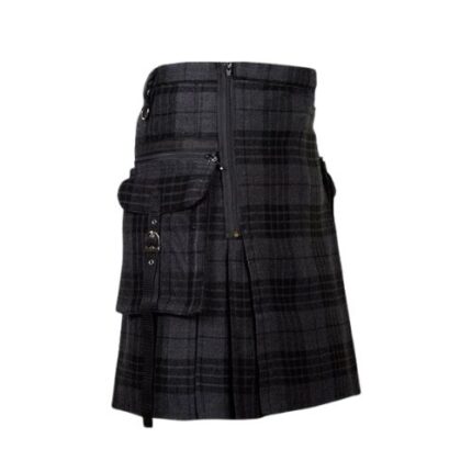Punk Gothic Night Watch Tartan Utility Kilt