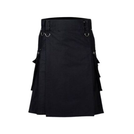Black Punk Rock Gothic Kilt - Utility Design