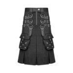 Black Gothic Utility Kilt with O-rings