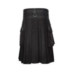 Black Gothic Utility Kilt with Purple Cross Straps