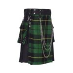Men's Black and Wallace Hunting Hybrid Kilt
