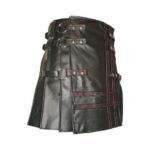 Black Leather Kilt in Gothic Style - Image 2