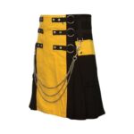 Black and Yellow Utility Kilt with Detachable Apron - Image 3