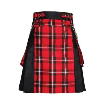 Gothic Black & Macgregor Tartan Hybrid Kilt