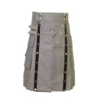 Gothic Grey Belted Utility Kilt