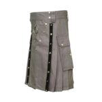 Gothic Grey Belted Utility Kilt