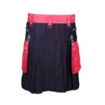High-Quality Scottish Gothic Kilt in Black and Pink-Red - Image 3