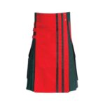 Men's Two-Tone Red and Black Utility Kilt