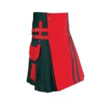Men's Two-Tone Red and Black Utility Kilt