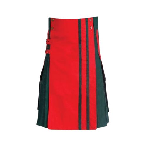 Men's Two-Tone Red and Black Utility Kilt Men's Two-Tone Red and Black Utility Kilt
