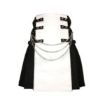 Men's White and Black Gothic Hybrid Kilt