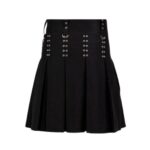 Modern Black Gothic Kilt with Detachable Pocket