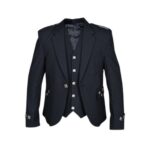 Black Argyle-Jacket with 5 Button Vest