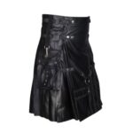 Black Leather Gothic Kilt - Image 2