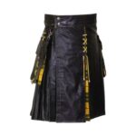 Black Leather Hybrid Kilt with Macleod of Lewis - Image 3