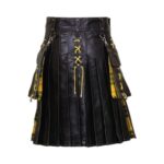 Black Leather Hybrid Kilt with Macleod of Lewis - Image 2
