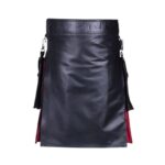 Black Rainbow Pleats Leather Kilt