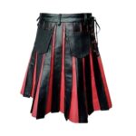 Leather Gladiator Kilt (Black and Red) - Image 2