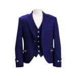 Navy Blue Argyle Kilt Jacket with 5 Button Vest